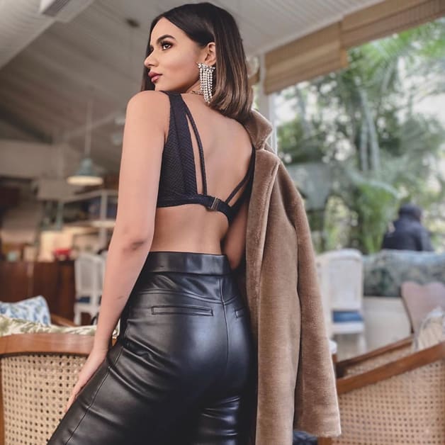 Faux Leather Pants and Bralette Top